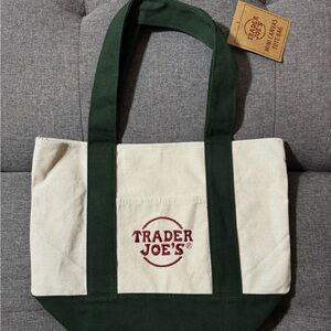 Trader Joe's mini tote bag dark green